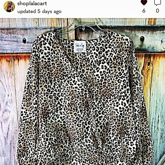Sadie & Sage Med Surplus Leopard Print Long Sleeve Blouse - Picture 6 of 6